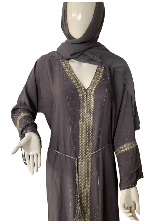 robe abaya grise