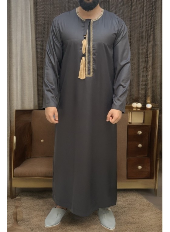 Qamis premium style Emirati satiné Ikaf