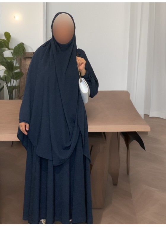 abaya longue avec khimar noir