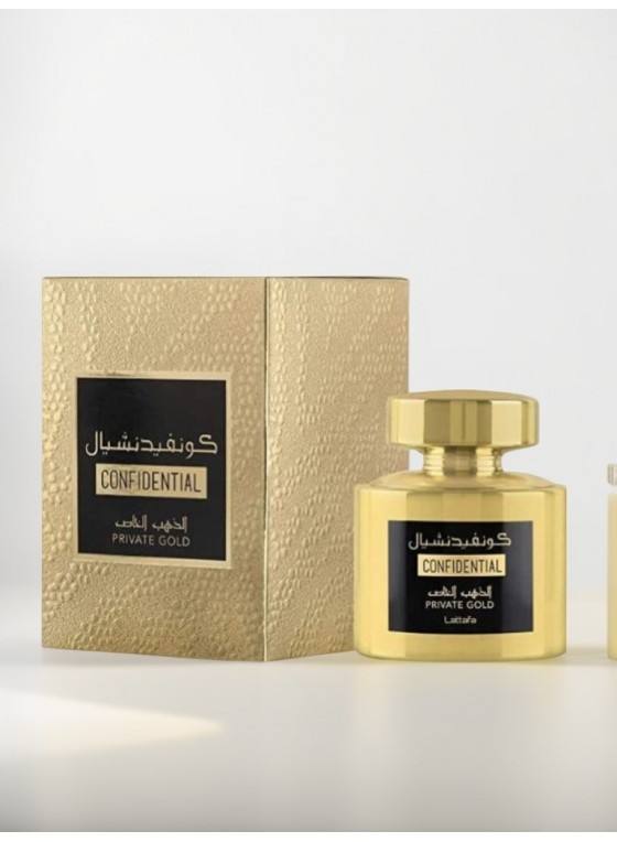 eau de parfum confidential private gold de lattafa