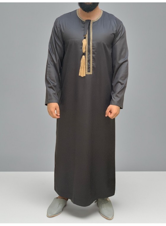 Qamis premium style Emirati satiné Ikaf