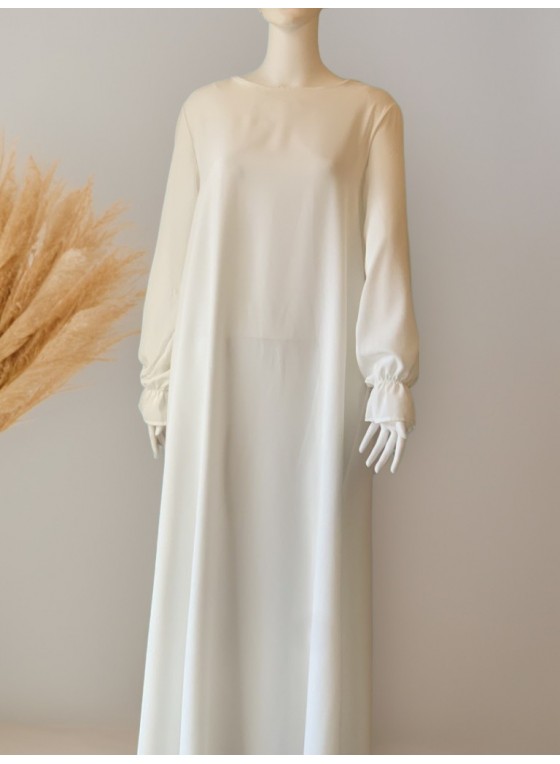 abaya blanche soie de médine