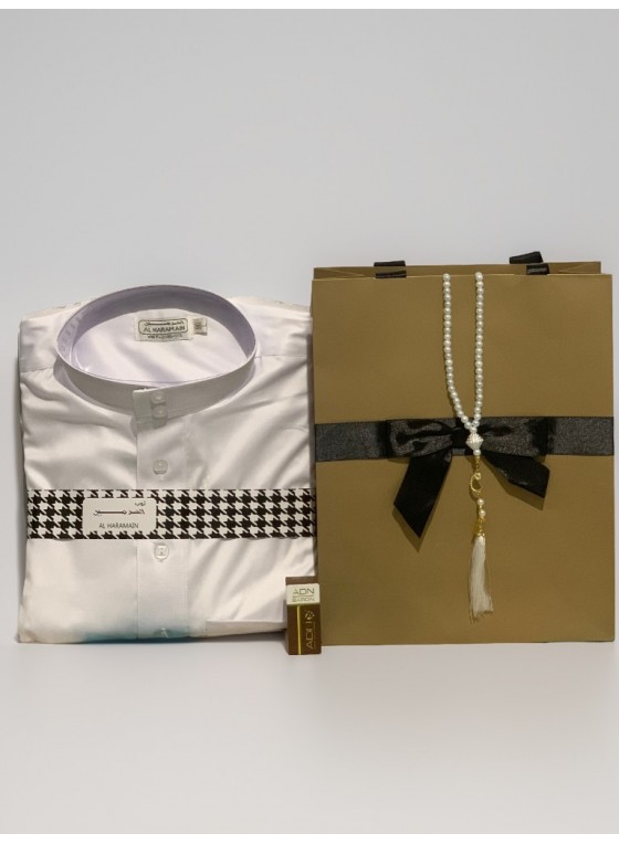 coffret cadeau qamis blanc satiné pas cher