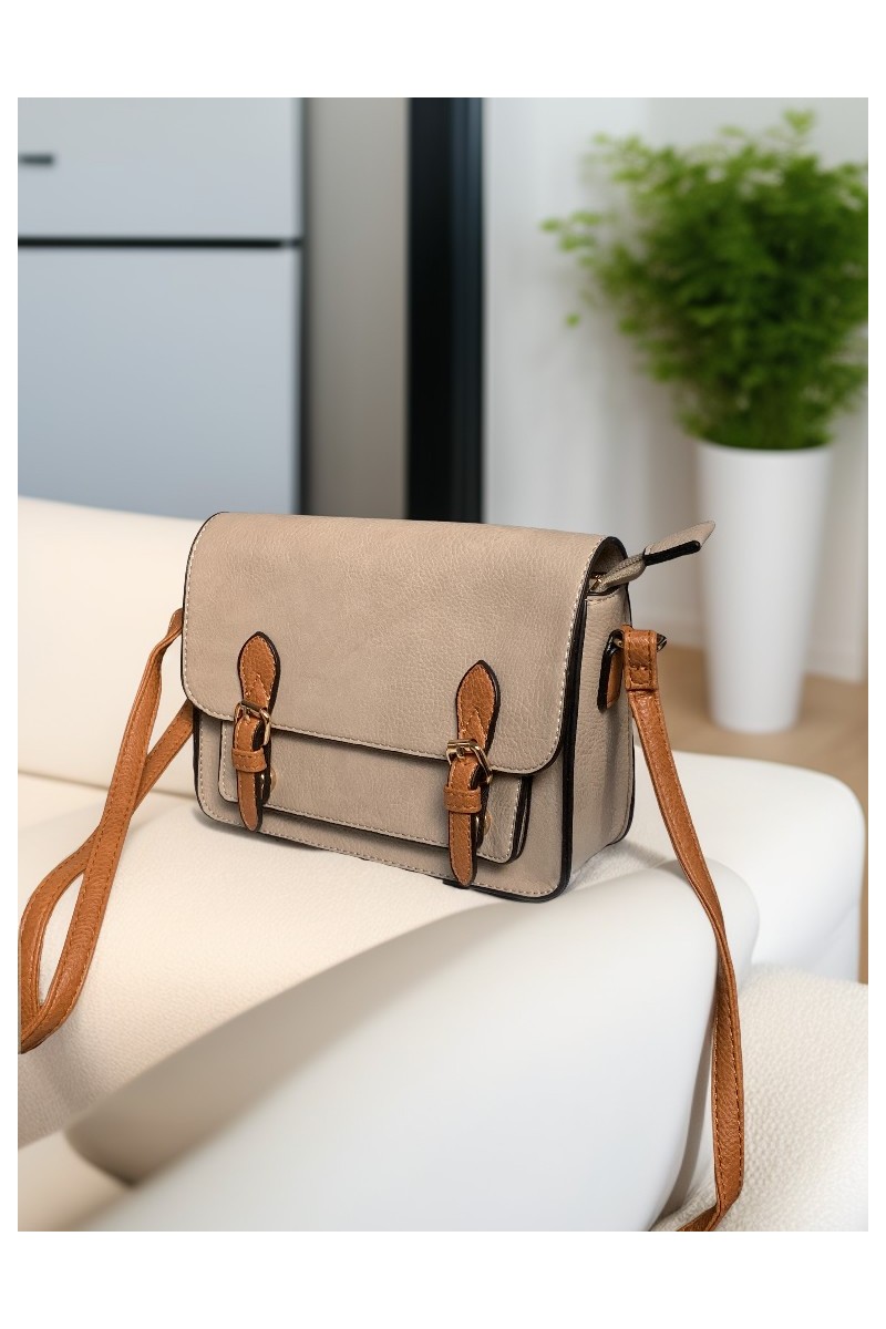 Sac a bandouliere style cartable en Cuir PU Original Tendance Pratique Couleur blanc